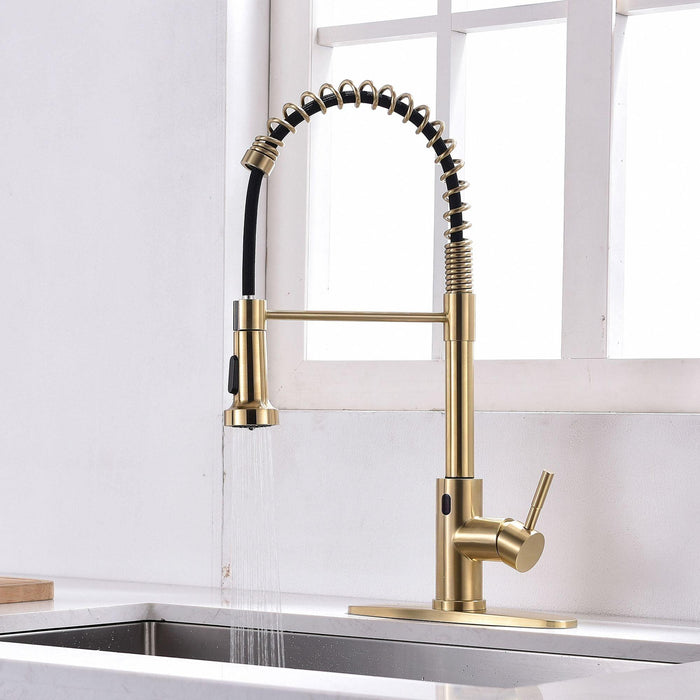 Single Handle Pull Down Sprayer Kitchen Faucet with Sensor - ParrotUncle