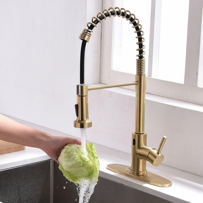 Single Handle Pull Down Sprayer Kitchen Faucet with Sensor - ParrotUncle