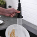 Single Handle Pull Down Sprayer Kitchen Faucet with Spot Resistant in Matte Black - ParrotUncle