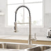 Single-Handle Pull-Down Sprayer Kitchen Faucet with Spring Coil Arm - ParrotUncle