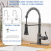 Single Handle Pull Out Kitchen Faucet with Deck Plate - ParrotUncle
