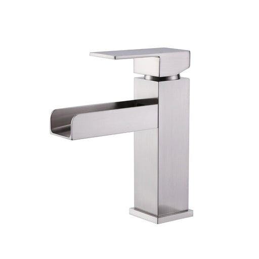 Single Handle Square Waterfall Bathroom Sink Faucet - ParrotUncle
