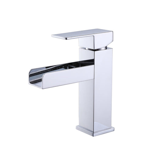 Single Handle Square Waterfall Bathroom Sink Faucet - ParrotUncle