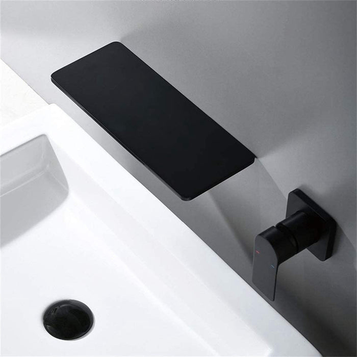 Single Handle Widespread Wall Mounted Bathroom Faucet with Shelf Function - ParrotUncle