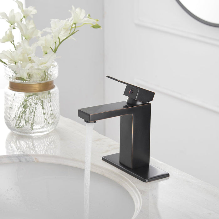 Single Hole Single-Handle Low-Arc Bathroom Faucet With Pop-up Drain - ParrotUncle