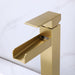 Square Elevated Single Hole Single Handle Waterfall Bathroom Basin Faucet with Deckplate - ParrotUncle