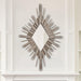 Traditioanl Wood Rhombus Mirror Wall Decor - ParrotUncle
