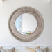Traditional Grey Round Mirror Wall Decoration - ParrotUncle