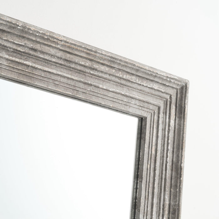 Traditional Rectangle Framed Gray Decorative Mirror - ParrotUncle
