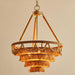 Vintage Twine Bohemian Farmhouse Style 3-Light Chandelier Lighting - ParrotUncle
