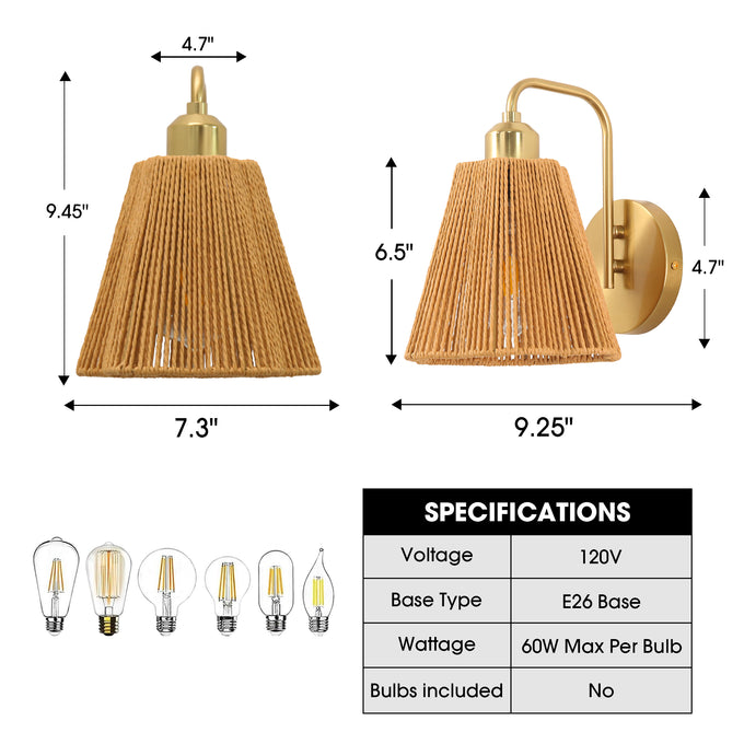 9 Inch Hilda 1-Light Wall Sconce Light