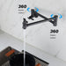 Wall Mounted Pot Filler with Double Handle in Black - ParrotUncle