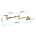 Wall Mounted Pot Filler with Double Handle in Golden - ParrotUncle