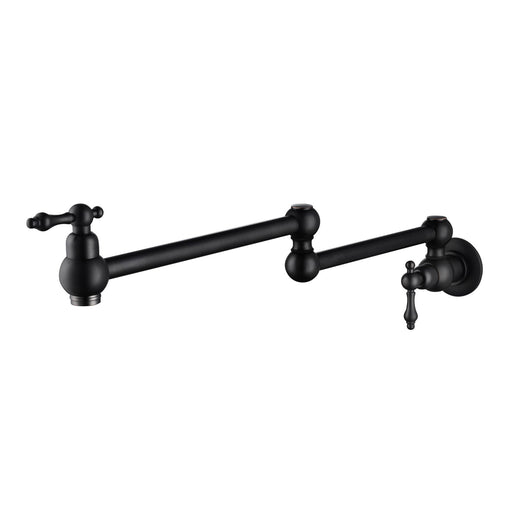 Wall Mounted Pot Filler with Double Handle,Black or Gold - ParrotUncle