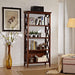 Walnut Wood 4-shelf Tiered Bookcase - ParrotUncle