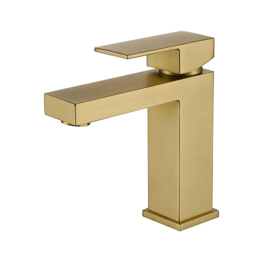 Waterfall Brushed Gold Single Hole Single-Handle Bathroom Faucet - ParrotUncle