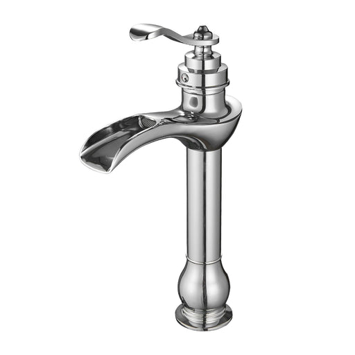Waterfall Single Handle One Hole Bathroom Sink Faucet with Drain - ParrotUncle