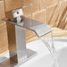 Waterfall Spout Deck Mount Bathroom Sink Faucet - ParrotUncle