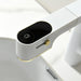 White digital display pull-out bathroom faucet - ParrotUncle