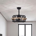 20" Industrial Downrod Mount Fandelier Ceiling Fan with Lighting and Remote Control - ParrotUncle