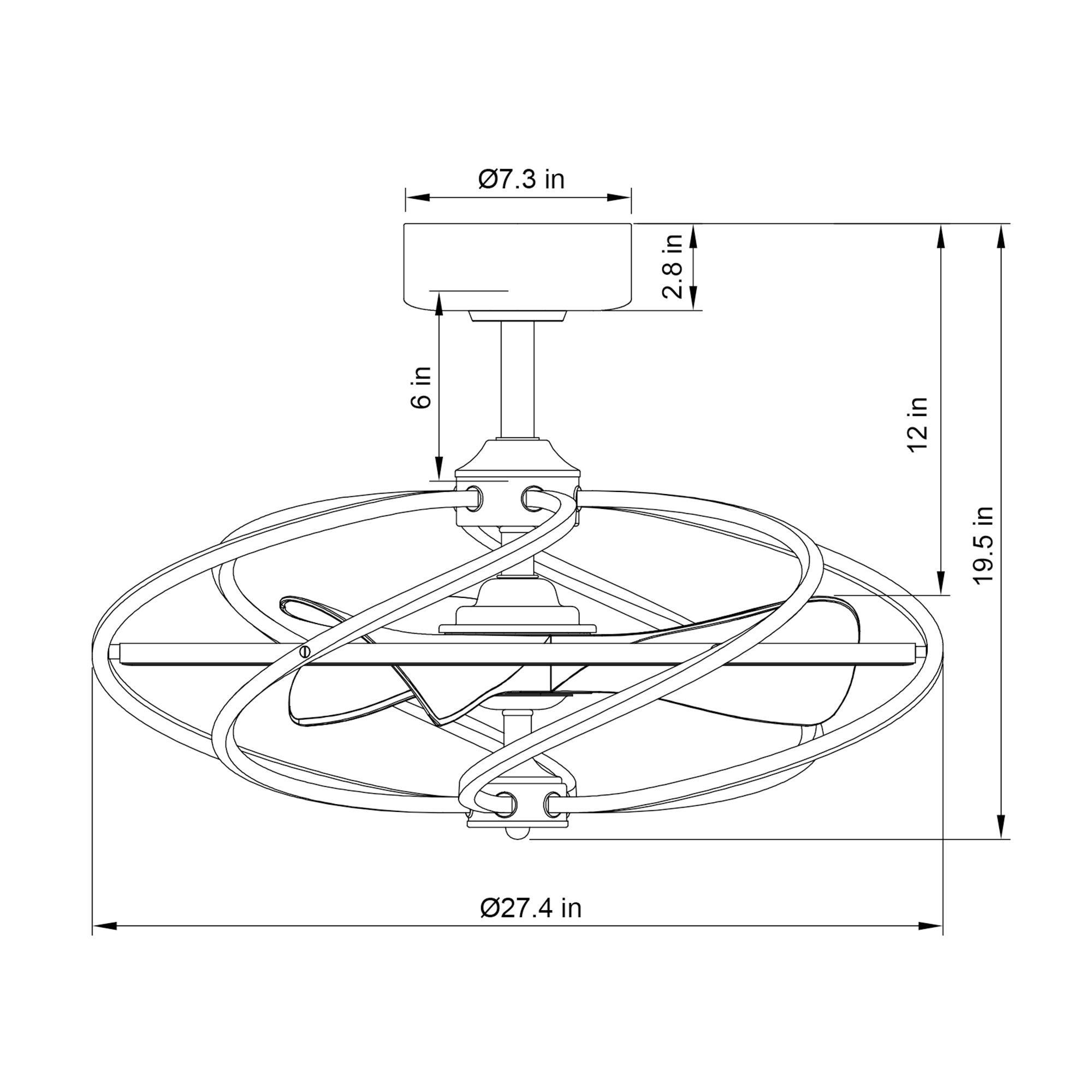 27" Bucholz Modern DC Motor Brushed Nickel Downrod Mount Reversible Ceiling Fan with Lighting and Remote Control - ParrotUncle