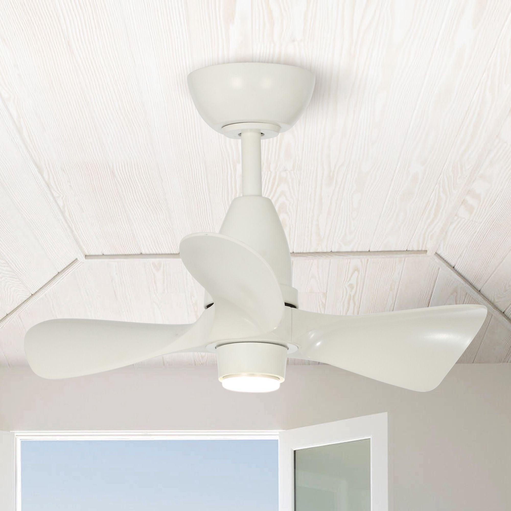 28" Kwang Rustic DC Motor Downrod Mount Reversible Ceiling Fan with LED Lighting and Remote Control - ParrotUncle