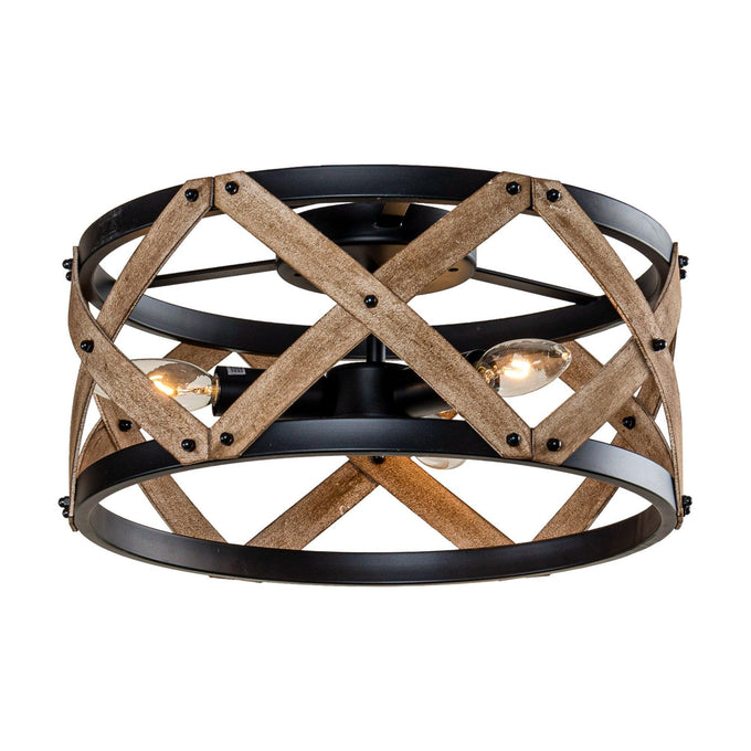 3-Light Industrial Drum Flush Mount Ceiling Light - ParrotUncle
