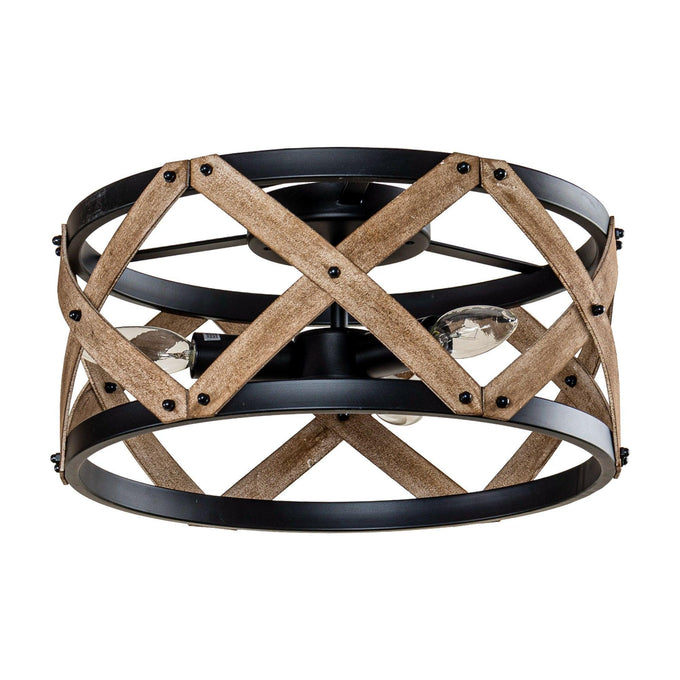 3-Light Industrial Drum Flush Mount Ceiling Light - ParrotUncle