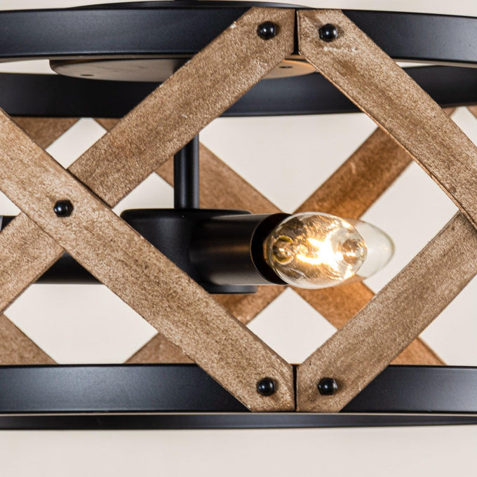 3-Light Industrial Drum Flush Mount Ceiling Light - ParrotUncle