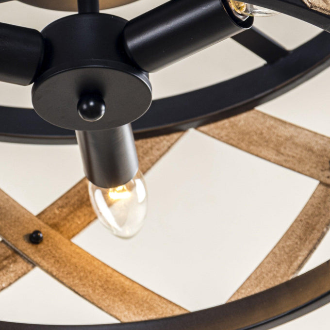 3-Light Industrial Drum Flush Mount Ceiling Light - ParrotUncle
