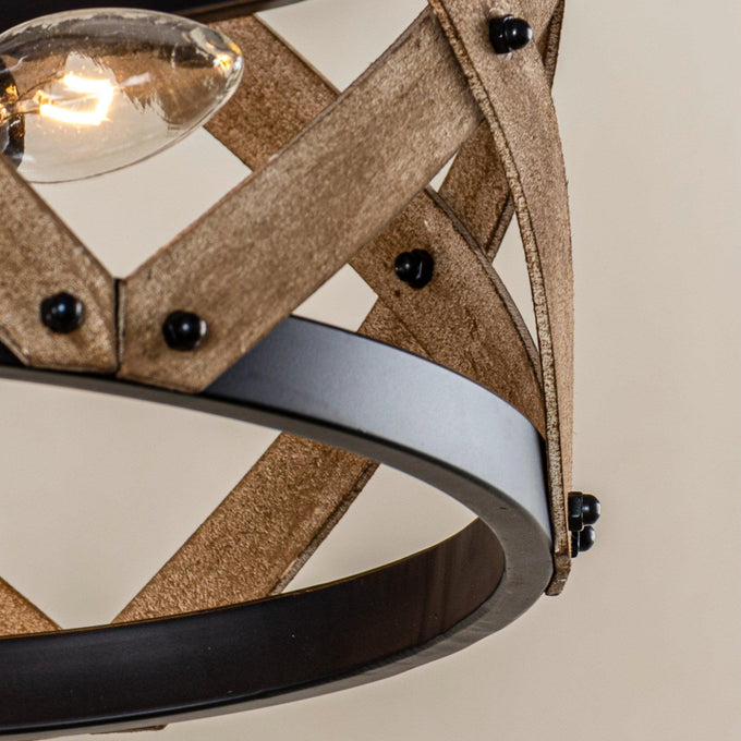 3-Light Industrial Drum Flush Mount Ceiling Light - ParrotUncle