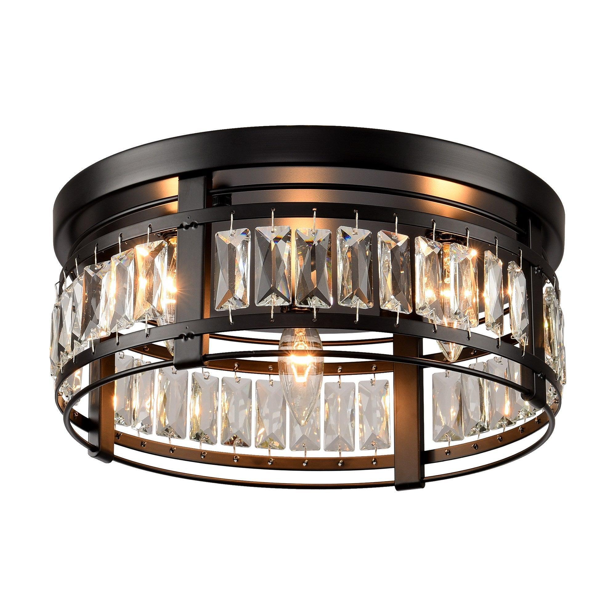 3-Light Modern Crystal Flush Mount Ceiling Light - ParrotUncle