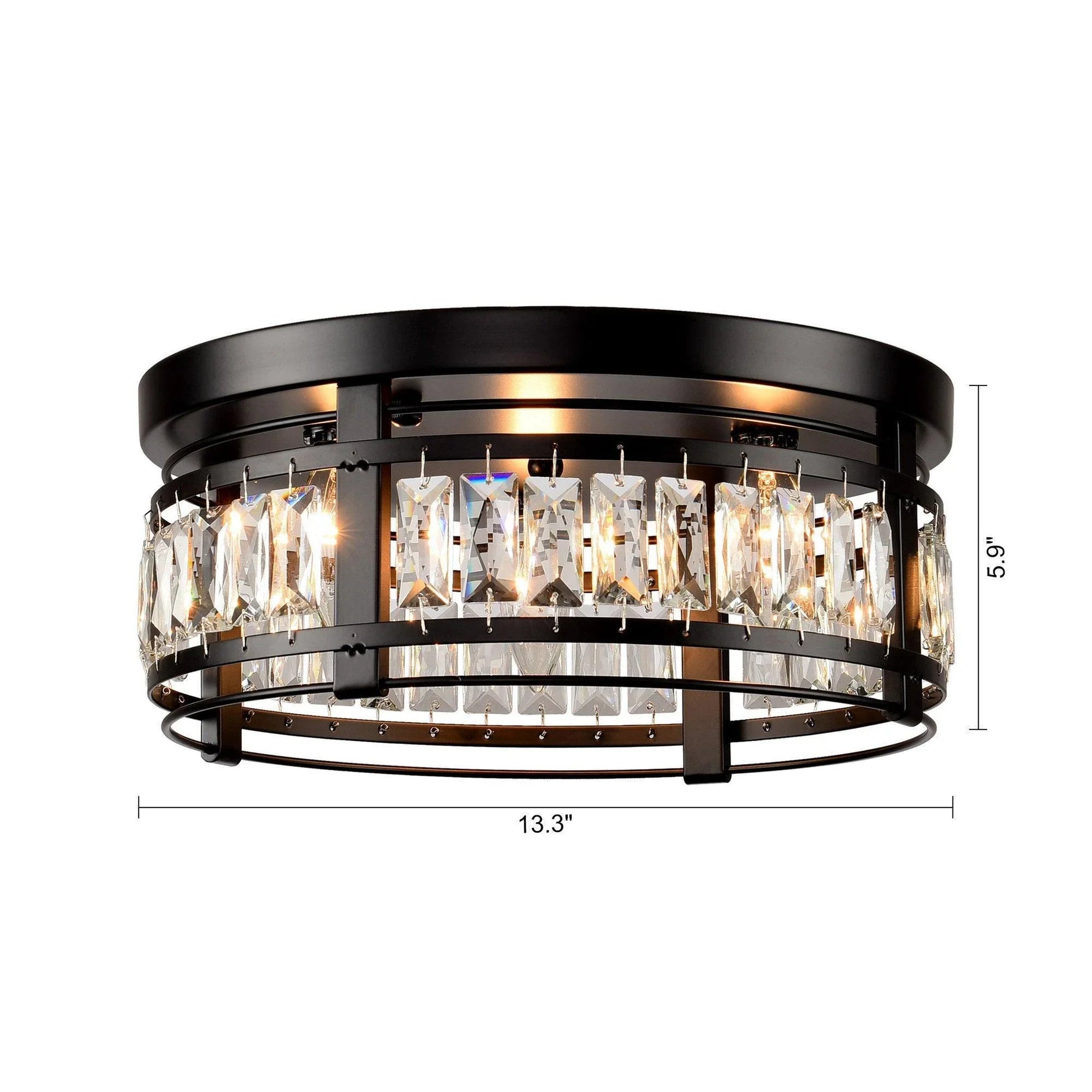 3-Light Modern Crystal Flush Mount Ceiling Light — ParrotUncle