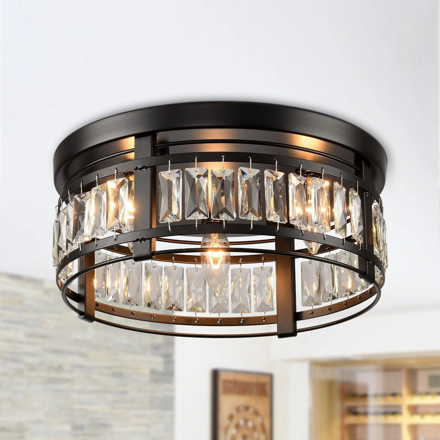 3-Light Modern Crystal Flush Mount Ceiling Light — ParrotUncle