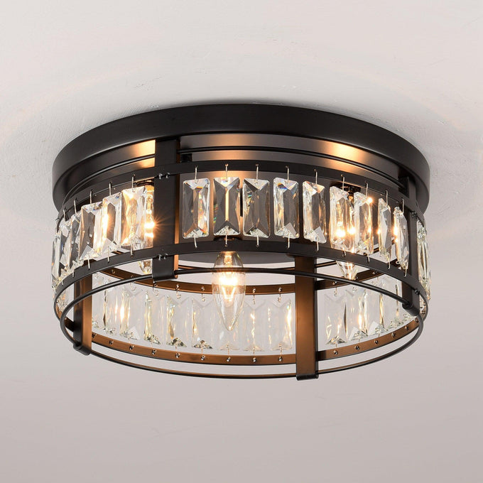 3-Light Modern Crystal Flush Mount Ceiling Light - ParrotUncle