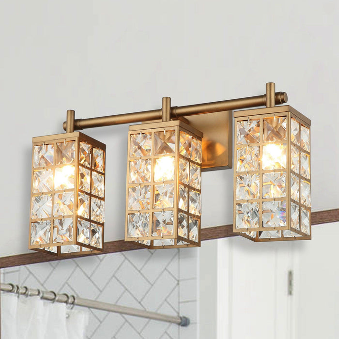 3-Light Modern Crystal Vanity Wall Sconce Light - ParrotUncle
