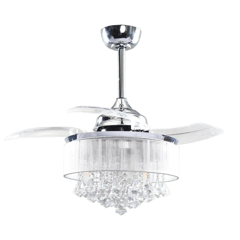 Ventilador de techo moderno Bangaiore de 36" con montaje en barra, cristal, iluminación y control remoto.