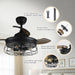 36" Benally Industrial Downrod Mount Ceiling Fan with Lighting and Remote Control - ParrotUncle