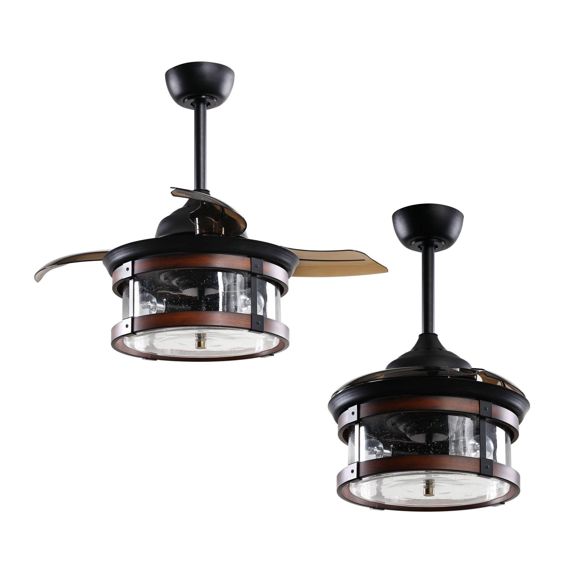 36" Caselli Traditional Downrod Mount Ceiling Fan with Lighting and Remote Control - ParrotUncle