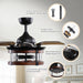 36" Caselli Traditional Downrod Mount Ceiling Fan with Lighting and Remote Control - ParrotUncle