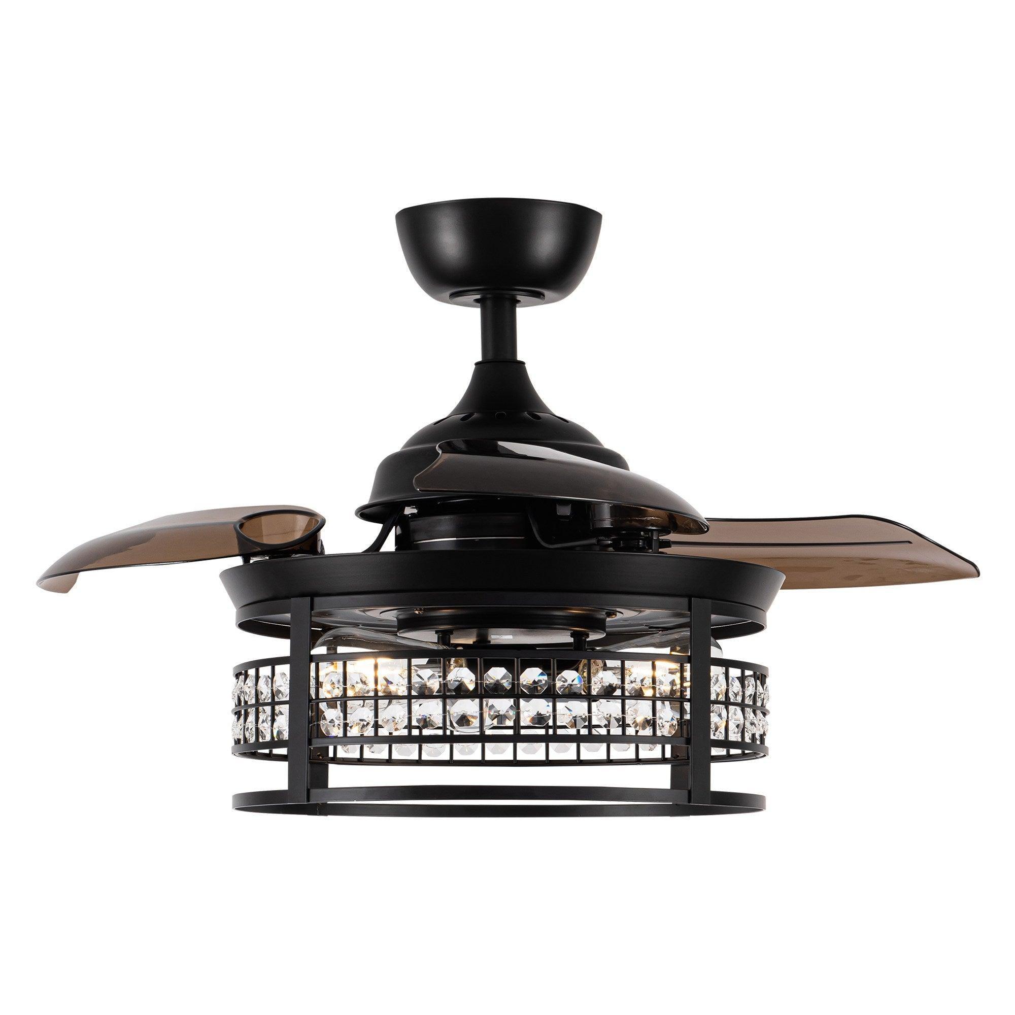 36" Farmhouse Downrod Mount Ceiling Fan with Lighting and Remote Control - ParrotUncle