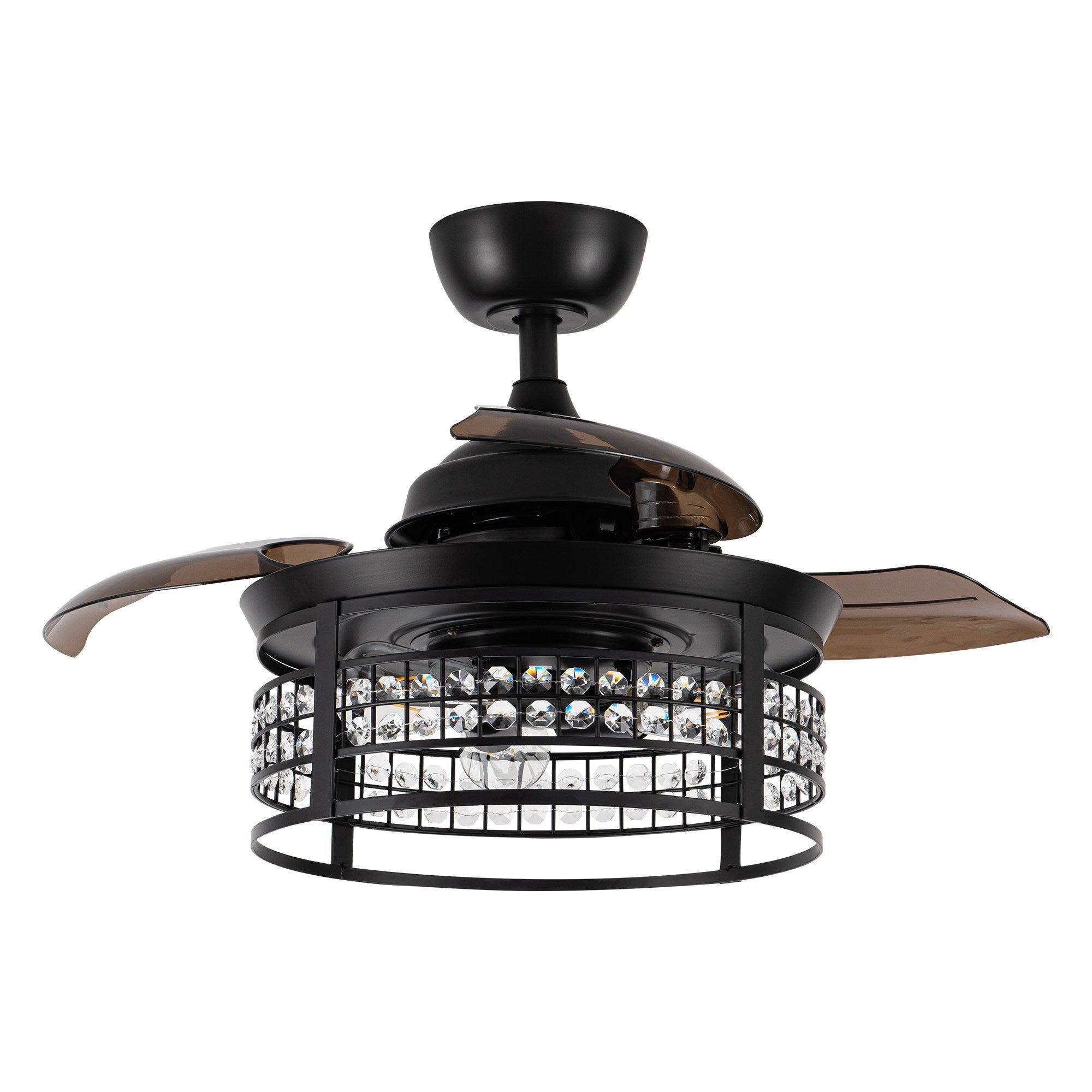 36" Farmhouse Downrod Mount Ceiling Fan with Lighting and Remote Control - ParrotUncle