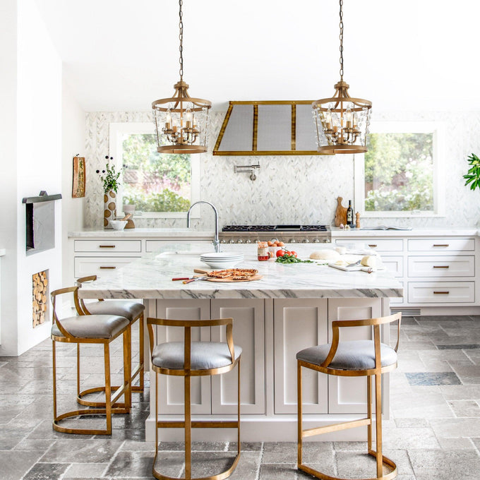 4-Light Rustic Saddlebrown Pendant Lighting - ParrotUncle