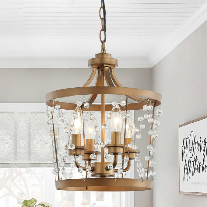 4-Light Rustic Saddlebrown Pendant Lighting - ParrotUncle