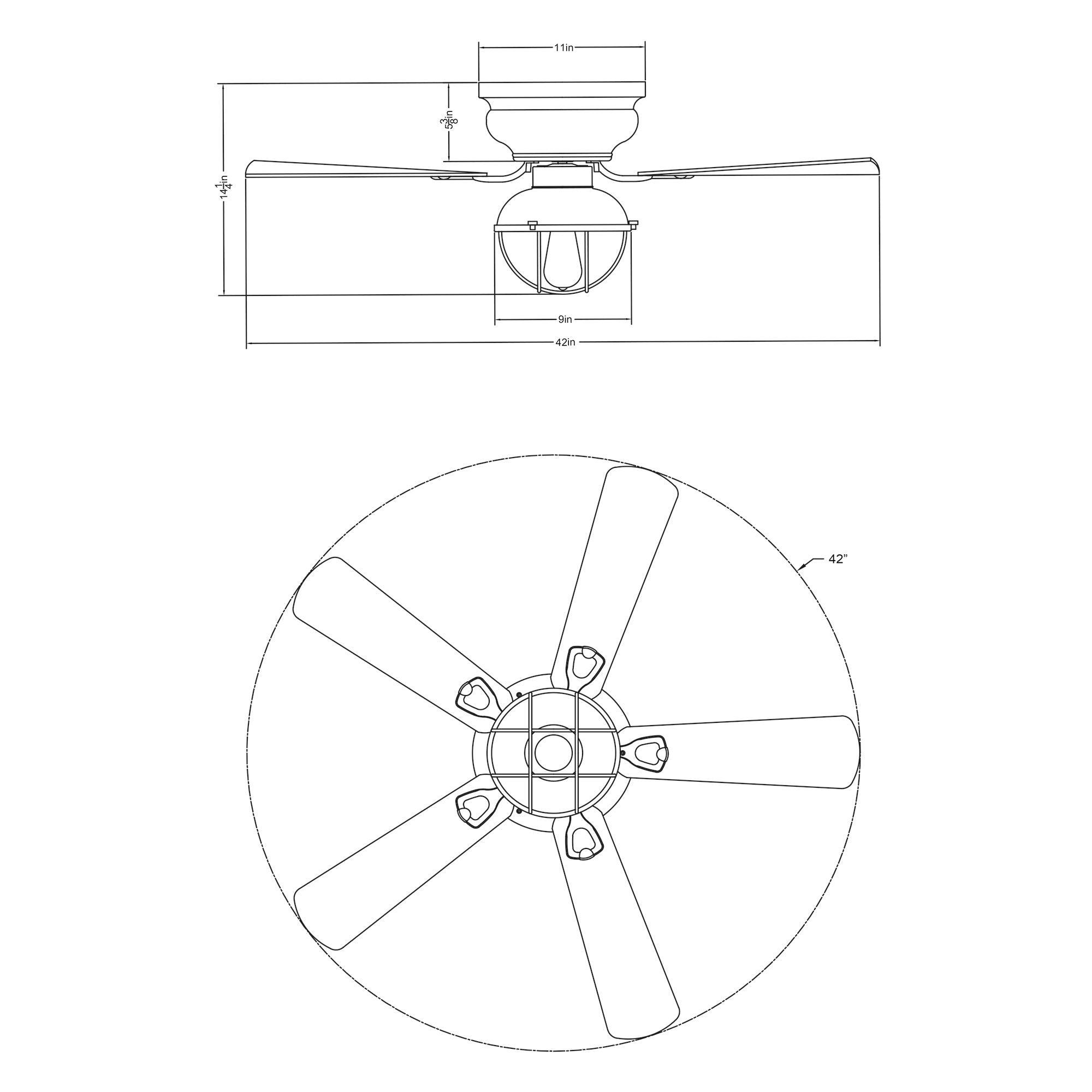 42" Traditional Flush Mount Reversible Ceiling Fan with Lighting and Remote Control - ParrotUncle