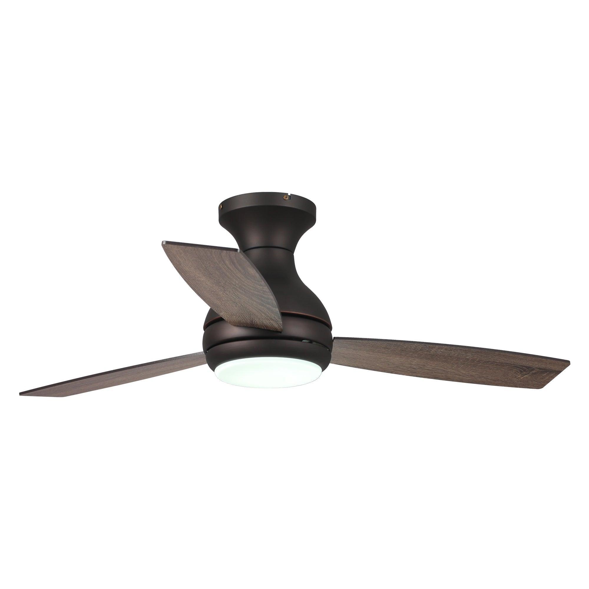 48" Beckette Modern Flush Mount Reversible Ceiling Fan with Lighting and Remote Control - ParrotUncle