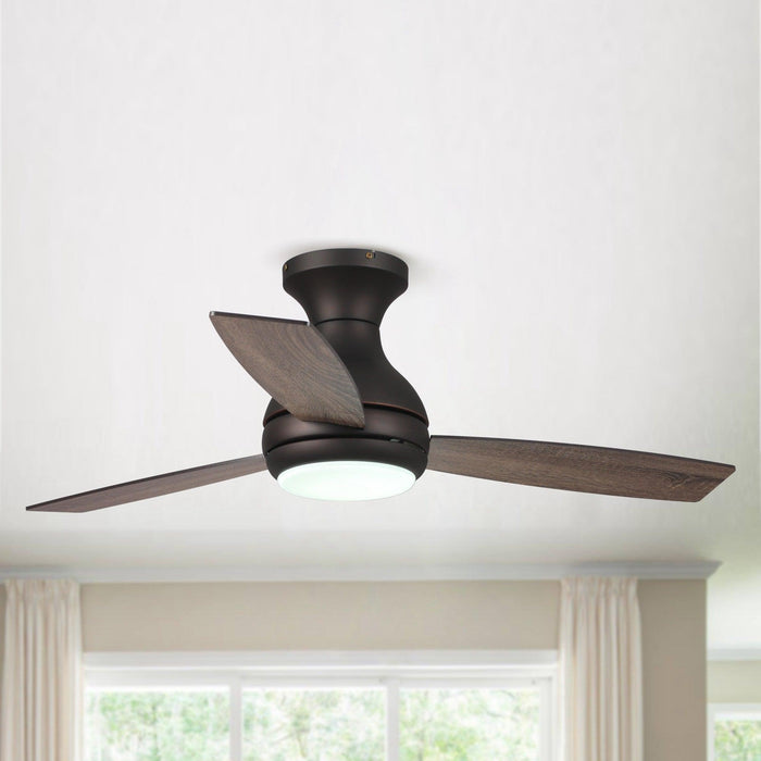 48" Beckette Modern Flush Mount Reversible Ceiling Fan with Lighting and Remote Control - ParrotUncle