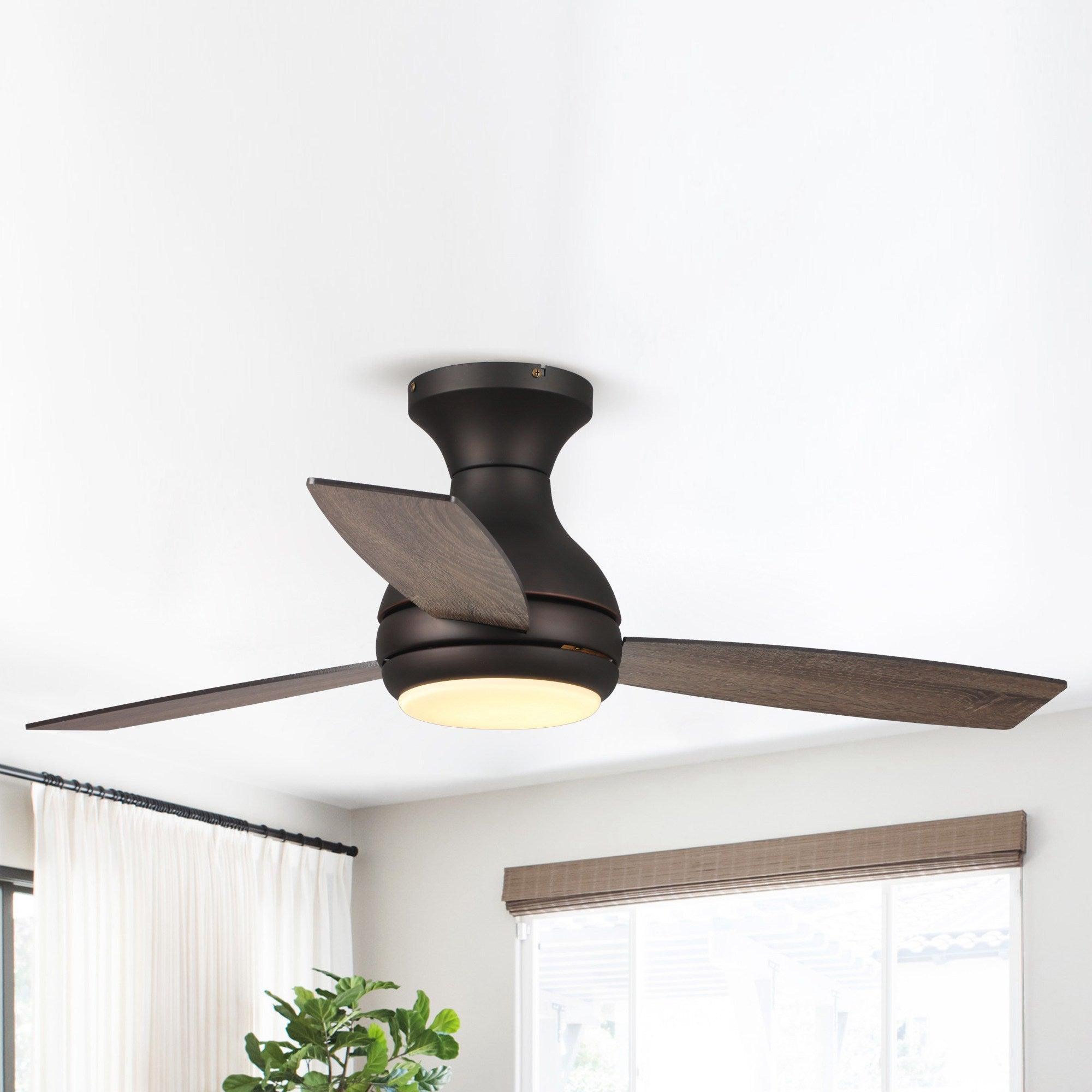 48" Beckette Modern Flush Mount Reversible Ceiling Fan with Lighting and Remote Control - ParrotUncle