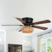 48" Bologna Farmhouse Flush Mount Reversible Ceiling Fan with Lighting and Remote Control - ParrotUncle