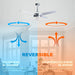 48" Dreyer Modern Chrome Downrod Mount Reversible Crystal Ceiling Fan with Lighting and Remote Control - ParrotUncle